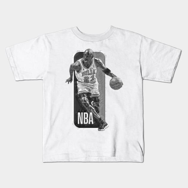 Bulls 23 Michael Jordan Classic Mosaic Kids T-Shirt by neogu